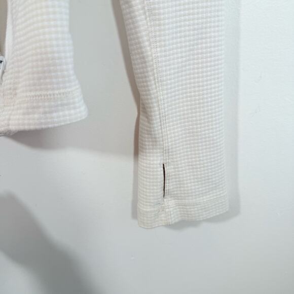 Lululemon Forme Jacket Dune Tan White Gingham Luon Zip Fitted Jacket 6 W4A92S - Picture 8 of 16